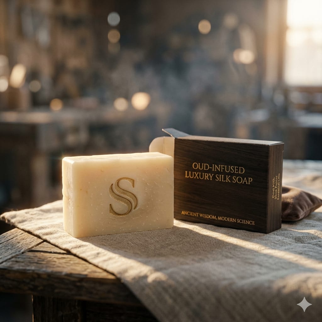 🪵 Oud-Infused Silk Soap